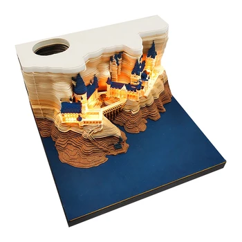 1 יח 'הטירה 3D' פנקס רשימות ' 2024 לוח Memo Pad בלוק הערות קישוטים הטירה הערה נייר מכתבים אביזרים מתנה