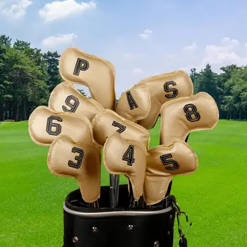 10Pcs גולף ראש ברזל מכסה להגדיר 3,4,5,6,7,8,9,P,A,S שחקן גולף ציוד מגן גולף וודג ברזל מגן Headcover שרוול
