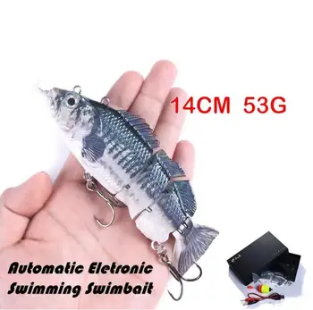 14CM 53G אלקטרוני Swimbait פיתוי דיג פיתיון אוטומטי שחייה מזויף Binoic פיתיון מטען USB ים פייק בס Wobbler Peche להתמודד עם
