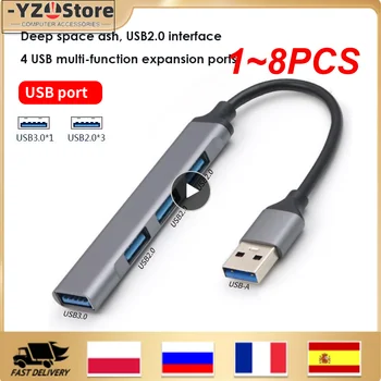 1~8PCS USB C רכזת 3.0 סוג C 3.1 4 Port USB Hub רב מפצל מתאם OTG רכזת ה-usb על מחשב נייד אביזרים
