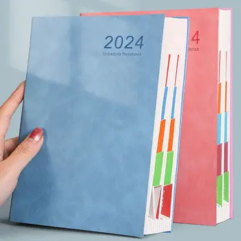 2024 A5 סדר היום המתכנן מחברת יומן שבועי מתכננת המטרה הרגל לוחות הזמנים של כתב העת 'פנקס רשימות' על נייר מכתבים של בית הספר למשרד