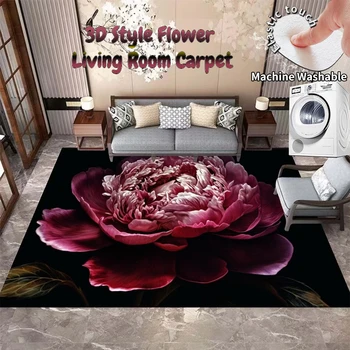 3D סגנון פרחוני בסלון שטיחים 200x300 שטח גדול שטיחים קישוט חדר השינה השטיח לעיצוב הבית אנטי להחליק מחצלות רחיץ