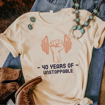 40 Ans 40 שנה יום הולדת חולצת טי נשים אנימה גרפיקה מנגה חולצת טי נקבה מנגה בגדים