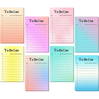 50 גיליונות שיפוע צבעים כדי לעשות את רשימת פתקים דביקים פנקס ממו מתכננת Pastable רשימת מכשירי כתיבה למשרד הספר Supplie