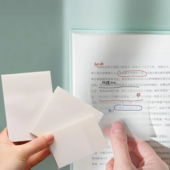 50sheets שקוף דביק הערה עמיד למים Memo Pad הודעה ביאור נייר נקי פנקס נייר משרדי, ציוד לביה 