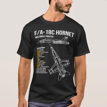 F/A-18C הצרעה קרב Multirole Infographic. חולצה 100% כותנה O-צוואר קיץ, שרוול קצר מזדמנים Mens חולצה במידה S-3XL