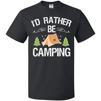 Inktastic מעדיף להיות קמפינג עם אוהל עצים, כוכבים חולצת מחנה אני אוהב