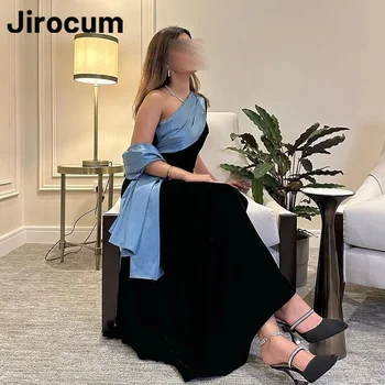 Jirocum אלגנטי בתולת ים שמלת הנשף של נשים שחורות אחת כתף צד שמלות ערב אורך רצפת 2024 חדש רשמי שמלות אירוע