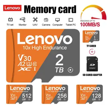 Lenovo כרטיס זיכרון SD A1 U3 שיעור 10 TF מיקרו SD 2TB 1TB 256GB 128GB 64GB נייד פלאש SD עבור הטלפון החכם המצלמה 