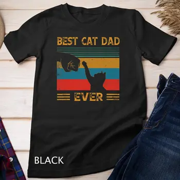 Mens בציר החתול הכי טוב אבא פעם בליטה חתולים מתנות יוניסקס טי-שירט