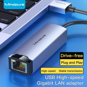 Mindpure USB Ethernet Adapter 1000 Mbps RJ45 USB כרטיס רשת ' עבור Windows 10 Xiaomi Mi Box 3/S Nintend להחליף את המחשב הנייד לאינטרנט