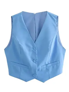 MYDR 2023 חדש קיץ נשים מוצק צבע נצנצים V-צוואר דק מזדמן בציר מתוק Streewear העליון