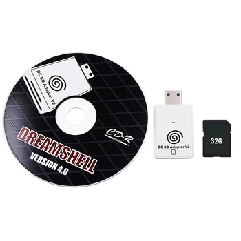 SD TF כרטיס מתאם הקורא ממיר עבור Sega Dreamcast DC מסוף V2 Dreamshell 4.0 w/ 32G משחקים, תקליטור אתחול
