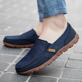 איכות נעלי גברים שטוח נעלי בד עצלן דירות לגברים זכר מוקסינים נעלי נהיגה נעלי נעליים Vulcanizados גבר