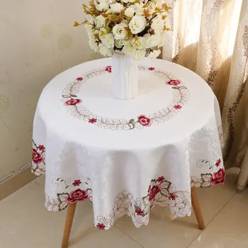 אירופה רקמה כיסוי שולחן קטן מפת בד עגול מרובע תחרה פסטורלי בד שולחן פרח פשוט המודרנית שולחן האוכל