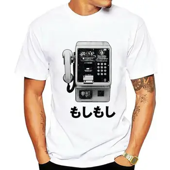 אסתטיקה יפנית החולצה טלפון חולצה יפן בציר יוניסקס נשים במידות יד Screenprinted
