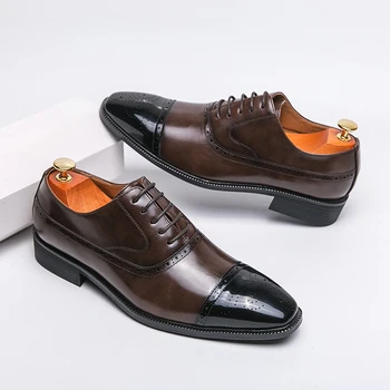 באיכות גבוהה מותג גברים של משרד עסקים נעליים מחודדות מבריק נעלי עור ונועלים גברים הראיון של נעלי עבודה שחורות תכליתי