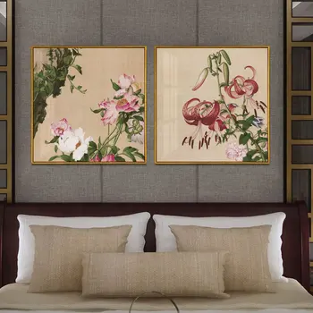 בציר סינית מסורתית ציור קנבס הדפסות עיצוב הבית פרחים נוף אמנות מופשטת ציפורים על העץ על ידי לאנג שי נינג
