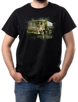בציר פולנית כוכב 266 צבאי משאית. חולצה 100% כותנה O-צוואר קיץ, שרוול קצר מזדמנים Mens חולצה במידה S-3XL