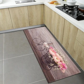 דפוס פרחים מטבח שטיח הרצפה החלקה, במסדרון חדר שינה חדר האמבטיה שטיח הדפסת 3D בסלון שטיחים הכניסה לבית עם שטיח מחצלת דלת