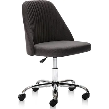 הכיסא במשרד, מודרני חמוד גלגול הבל המסתובב המשימה שולחן עם כיסאות , נוח במושב האחורי חסר הזרוע הביתה,אפור כהה