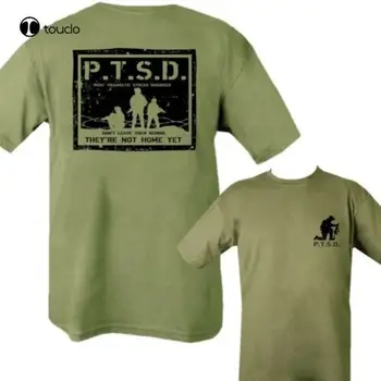 הצבא Ptsd טי-שירט גברים S-3Xl 100% כותנה העליון ירוק זית הצבא הבריטי חייל