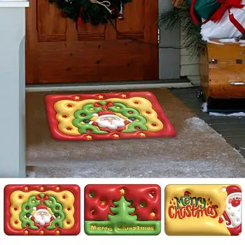 חג המולד מחצלות הדלת במכונה בקומה Mat אנטי סליפ מים סופג שטיח רך שמח חג המולד 3D מקלחת שטיחים בחדר השינה