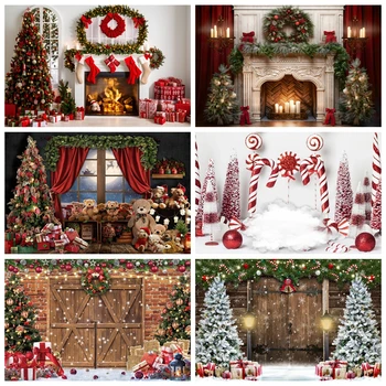 חג המולד רקע עץ חג המולד האח חלון מתנות סנטה קלאוס קיר החורף למבוגרים מסיבה משפחתית התינוק צילום רקע