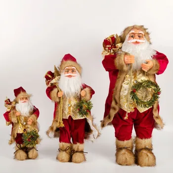 חג מולד קישוט 2024 שנה חדשה מתנות סנטה זהב מנעול אדום תרמיל סנטה קישוט הבית 30/45cm לילדים