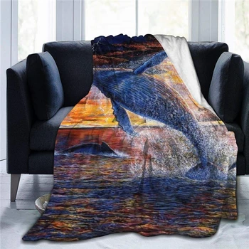 חלומית לוויתן שמיכה 3D Ocean לזרוק שמיכות עבור מיטות ספה לשמור על חום קטיפתי השמיכה לישון תנומה הברך נסיעות פיקניק לכסות את כיסוי המיטה.