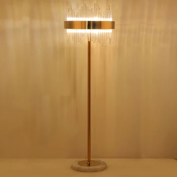 יוקרה קריסטל מודרני זהב לעמוד קומה LampFor השינה, הסלון מקורה הביתה LED גופי תאורה