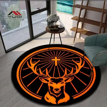 ייגרמייסטר צבי לוגו דפוס שטיח עגול השינה באזור משק הבית כסא אמבט צבע שטיח שטיח הסלון קישוט הבית 5 גדלים