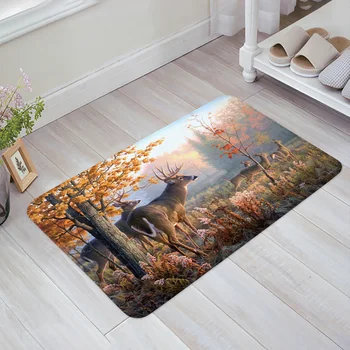 יער בעלי חיים צבי ליבנה מייפל דשא הביתה שטיחון קישוט פלנל רך השטיח בסלון מטבח שטיחים בחדר השינה שטיח הרצפה