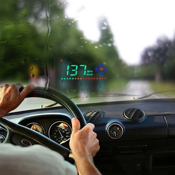 מהירות המכונית GPS מקרן דיגיטלי מד המהירות במכונית A2 תצוגה עילית אוטומטי האד השמשה מקרן אוניברסלי אביזרי רכב