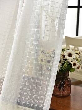מודרני לבן סריג העצום וילונות, מרפסת חדר השינה חלון מסך בד העברת אור בד טול גודל מותאם אישית