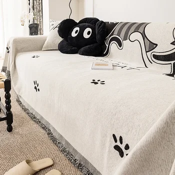 מודרני פשוט, ספה, שמיכה עם תבנית חתול, אוניברסלי הספה לכסות לזרוק שמיכה, דקורטיבי מגבת הסלון, עיצוב הבית