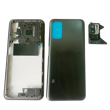 מכסה הסוללה האחורי פאנל הדלת דיור Xiaomi Redmi Note 10 5G הכיסוי האחורי בעזרת האמצעי מסגרת מסגרת המצלמה תיקון חלקים