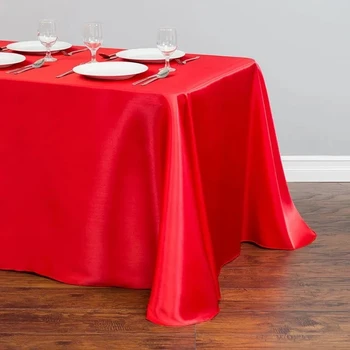 מלבן סאטן מפת שולחן מפת שולחן שכבות חתונה חג המולד מקלחת תינוק יום הולדת אירועים אירועים עיצוב שולחן האוכל בבית.