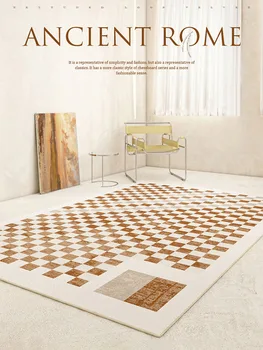 משבצות יוקרה אמנות השטיח בסלון ביתי מודרני עיצוב מינימליסטי ונעים, חדר שינה שטיחים שולחן קפה שטיח Alfombra ковер Tapete Ig