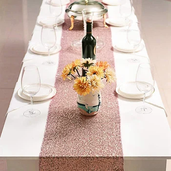 נוצץ רוז זהב נצנצים שולחן רצים שימר שולחן חתונה, מסיבת יום נישואין יום הולדת עוגת בד השולחן