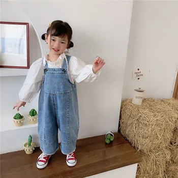 סגנון קוריאני האביב ילדים ילדים גדולים רחב רגל סרבל סרבל בגדי תינוקות בנים בנות חופשי כל משחק מזדמנים מכנסיים