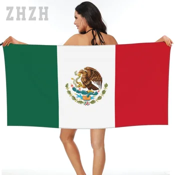 עוד עיצוב מגבת מקסיקו הדגל, הסמל יבש מהירה מיקרופייבר סופגת מים רכים לנשימה חוף שחייה, אמבטיה