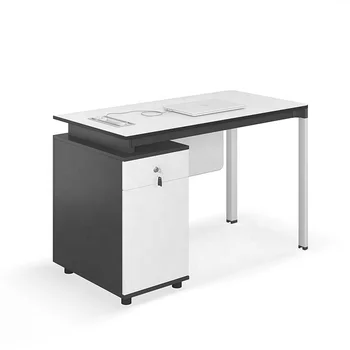פשוט עיצוב רהיטים לבנים מודרני משרדי שולחן מחשב עם Draweroffice שולחן עם מגירות קטנות שולחן במשרד