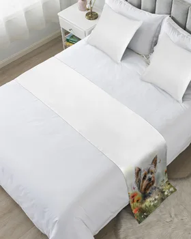 צבעי הפרח הכלב חיית המחמד פרפר רך המיטה רץ הביתה מלון עיצוב שולחן למיטה דגל החתונה השינה מיטה הזנב מגבת