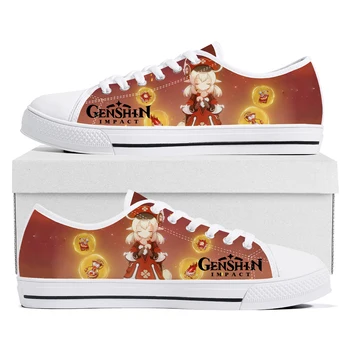 קריקטורה אנימה המשחק Genshin השפעה נמוכה העליונה נעלי נשים נייקי Mens נער באיכות גבוהה בד נעלי הספורט זוג נעליים בהזמנה אישית
