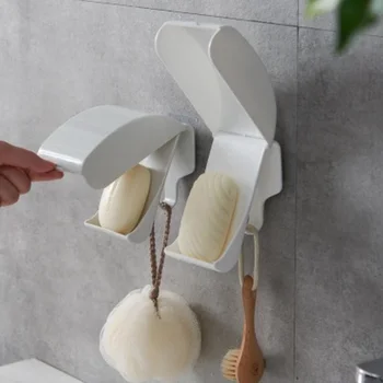 רב תפקודי סבון רחצה בעל אחסון מתלה סבון כלים מטבח הקיר ניקוז סבון קופסת אביזרי אמבטיה