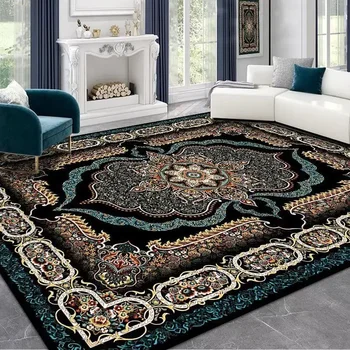 רטרו שטיח פרסי יוקרה גודל גדול סלון, שטיחים הול ספה כסא באזור השטיח עיצוב חדר השינה ליד המיטה מחצלות רחיץ