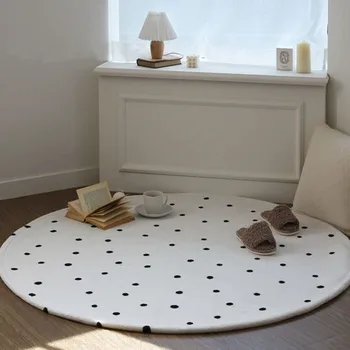 שאגי עגול שטיח חדר ילדים בבית רך שטיחים בחדר השינה נקודה שחורה המחשב באמת שטיח הרצפה נורדי ספה שולחן קפה שטיח