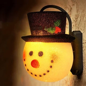 שלג חג המולד אהיל מצויר קיר הדלת לכסות אור מרפסת חיצונית קישוט מנורה חדשה שנה תלוי לכסות