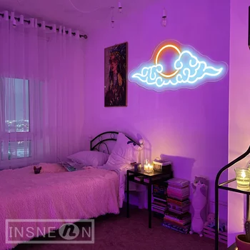 שלט Led ענן שלטי ניאון קיר עיצוב המשחקים עבור בני נוער חדר קיר עיצוב חדר שינה את המשחק חדר המפלגה קישוט שלטי ניאון
